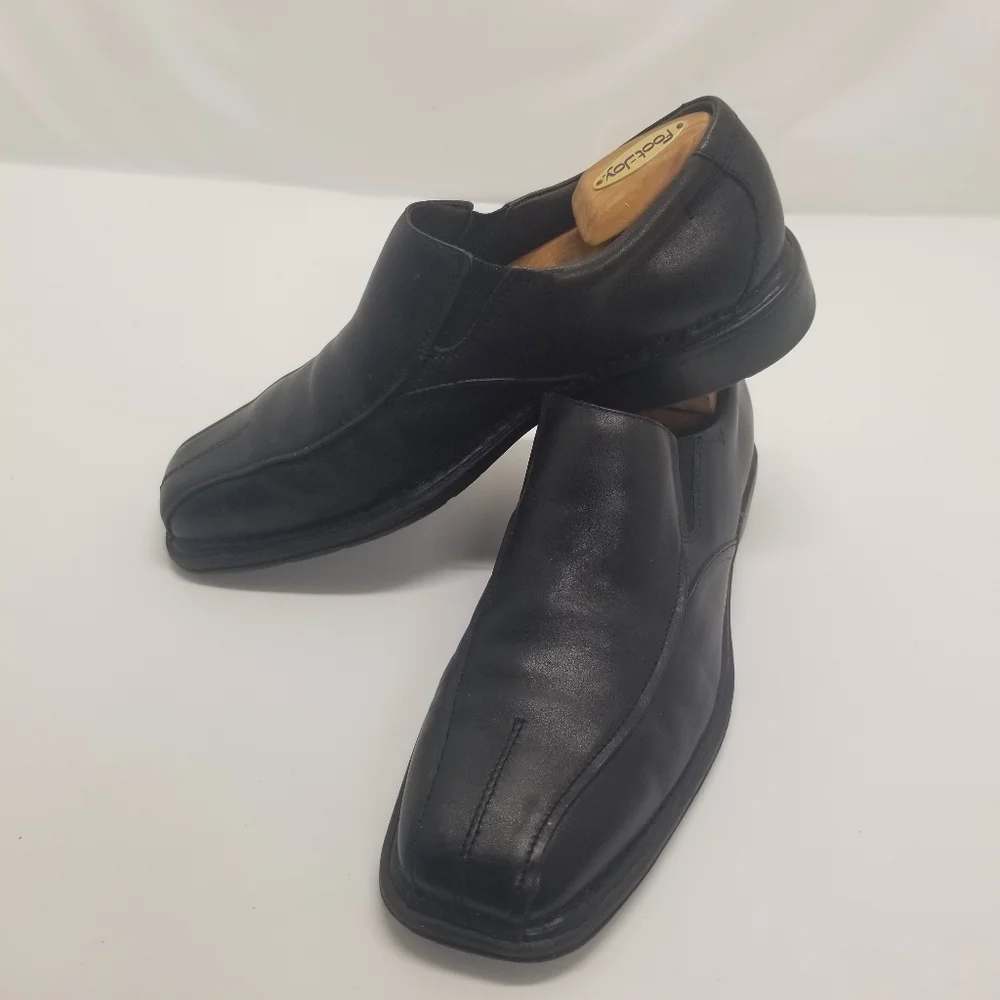 Nunn Bush Mens Size 10.5M Comfort Gel Black Leather Loafer Split Bicycle Toe